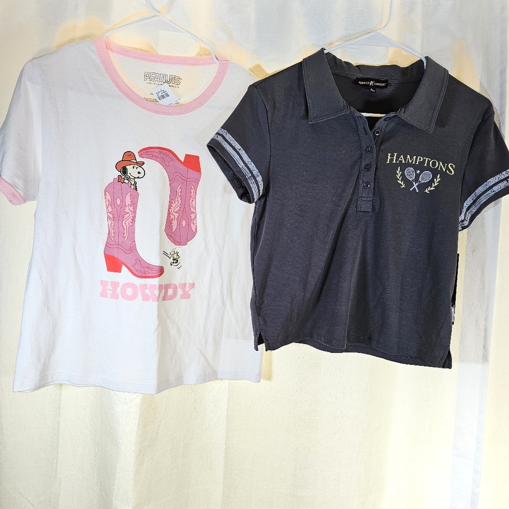 2/$20 Lot Of 2 Tees Sz L Peanuts Almost Famous